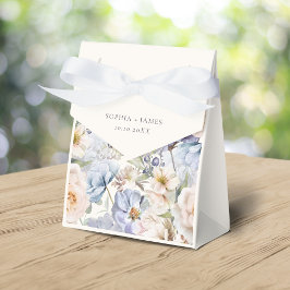 Gastgeschenk Hochzeit "Dusty Blue Cream Floral" Geschenkschachtel