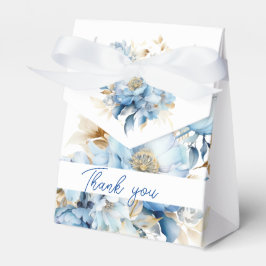 Gastgeschenk Hochzeit "Dusty Blue Floral Gold" Geschenkschachtel