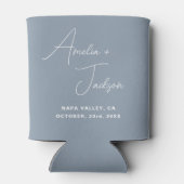 Gastgeschenk Hochzeit Dusty Blue Moderne Minimalis Dosenkühler (Rückseite)