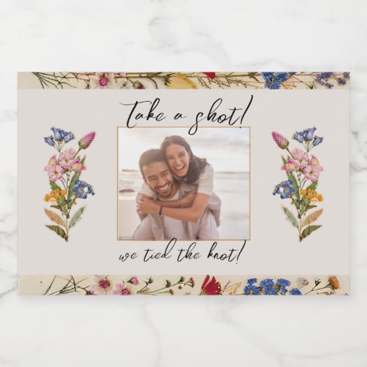 Gastgeschenk Hochzeit Einen Schuss Vintage Blüte m Alkoholflaschenetikett (Einzelnes Label)