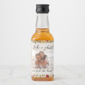 Gastgeschenk Hochzeit Einen Schuss Vintage Blüte m Alkoholflaschenetikett (Vorderseite)