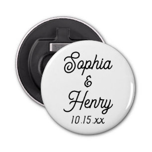 Gastgeschenk Hochzeit Elegante Script Black Typogr Flaschenöffner