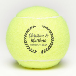 Gastgeschenk Hochzeit Eleganter Wreath Schwarzes S Tennisbälle