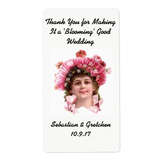 Gastgeschenk Hochzeit Etikett BLUME SEEVERPACKUNG  (Vorne)