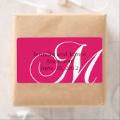 Gastgeschenk Hochzeit Etiketten Rosa Monogramm (Insitu)