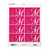 Gastgeschenk Hochzeit Etiketten Rosa Monogramm (Vorne)