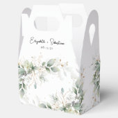 Gastgeschenk Hochzeit Eukalyptus Gold Floral Green Geschenkschachtel (Geöffnet)