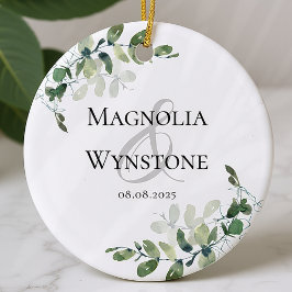 Gastgeschenk Hochzeit Eukalyptus Greenery Keramik Ornament
