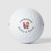 Gastgeschenk Hochzeit Farbenfrohe Liebe Golfball (Vorderseite)