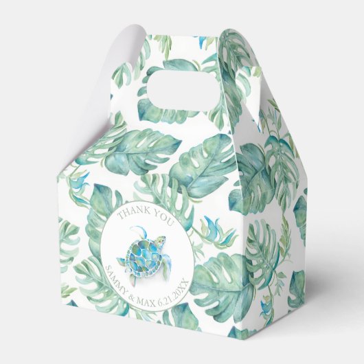 Gastgeschenk Hochzeit Felder Danke Tropical Destin Geschenkschachtel (Vorderseite)