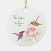 Gastgeschenk Hochzeit Floral Hummingbirds Keramik Ornament (Vorne)
