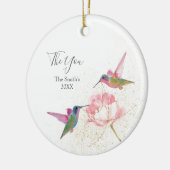 Gastgeschenk Hochzeit Floral Hummingbirds Keramik Ornament (Links)
