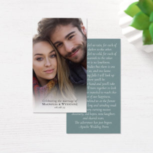 Gastgeschenk Hochzeit-Foto-Gebetskarte