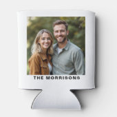 Gastgeschenk Hochzeit Foto Modernes Minimalistisch Dosenkühler (Rückseite)