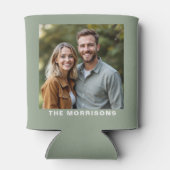 Gastgeschenk Hochzeit Foto Sage Green Moderne Mini Dosenkühler (Rückseite)