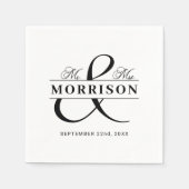 Gastgeschenk Hochzeit Frau Schwarz-weiß Serviette (Vorderseite)