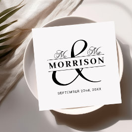 Gastgeschenk Hochzeit Frau Schwarz-weiß Serviette