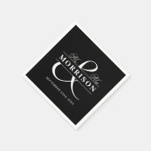 Gastgeschenk Hochzeit Frau Schwarz-weiß Serviette (Ecke)