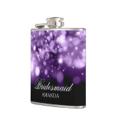 Gastgeschenk Hochzeit funkelnde Lichter Lila Flachmann (Links)