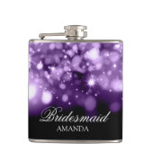 Gastgeschenk Hochzeit funkelnde Lichter Lila Flachmann (Vorderseite)