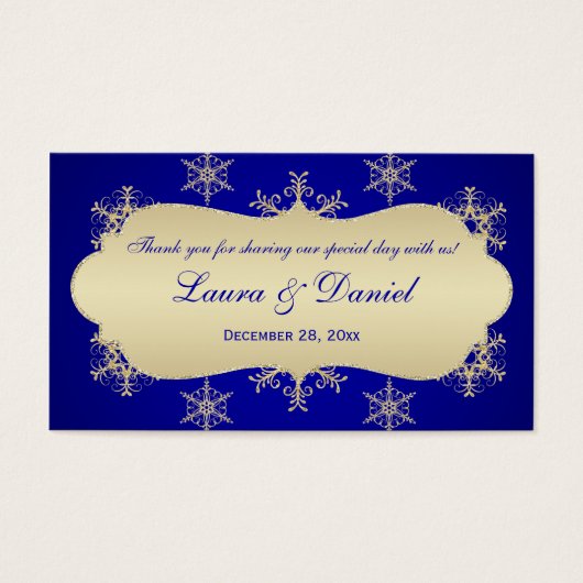 Gastgeschenk Hochzeit für blaue, goldene Glitterie (Vorderseite)