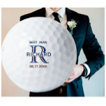 Gastgeschenk Hochzeit für den benutzerdefinierten  Golfball<br><div class="desc">Dieser einzigartige Golfball ist als Geschenk für Ihren Trauzeuge konzipiert. Verfügt über ein einzigartiges Layout des Monogramms - sehen Sie genau hin und Sie werden drei Farben sehen, was ihm das Gefühl der Tiefe gibt. Personalisiert zusätzlich mit seinem Vornamen. Der Text lautet "Trauzeuge" zusammen mit dem Veranstaltungsdatum. Spaß, ihm dafür...</div>