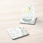 Gastgeschenk Hochzeit für die Datumsangaben in grü Getränkeuntersetzer (Rechte Seite)