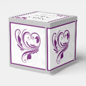 Gastgeschenk Hochzeit für die Silber- und Lila Blu Geschenkschachtel (Rückseite)