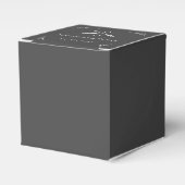 Gastgeschenk Hochzeit für graue Monogramm und Pfei Geschenkschachtel (Vorderseite)