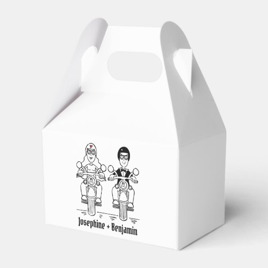 Gastgeschenk Hochzeit für personalisierte Fahrräde Geschenkschachtel (Rückseite)