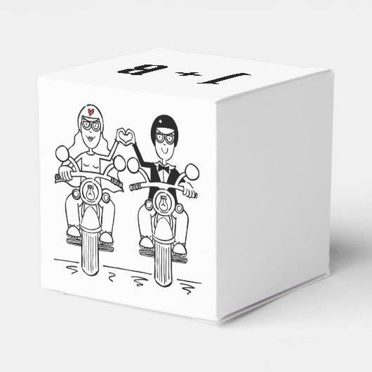 Gastgeschenk Hochzeit für personalisierte Fahrräde Geschenkschachtel (Rückseite)