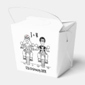 Gastgeschenk Hochzeit für personalisierte Fahrräde Geschenkschachtel (Rückseite)