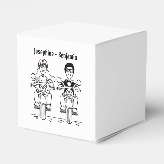 Gastgeschenk Hochzeit für personalisierte Fahrräde Geschenkschachtel (Rückseite)