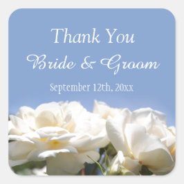 Gastgeschenk Hochzeit für Rosa-Blume Quadratischer Aufkleber