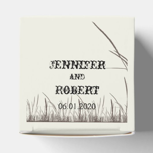 Gastgeschenk Hochzeit für rustikales Grasland Geschenkschachtel (Oben)