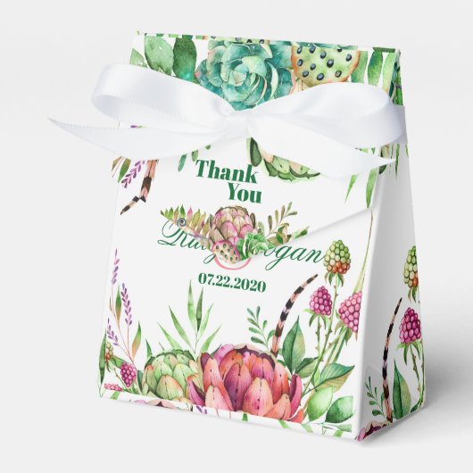 Gastgeschenk Hochzeit für schöne Sukkuline Geschenkschachtel (Vorderseite)