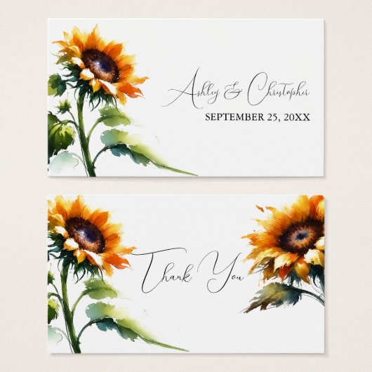 Gastgeschenk Hochzeit für Sonnenblumen (Vorne & Hinten)