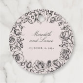 Gastgeschenk Hochzeit für Vintage Schwarze Rose Geschenkanhänger (Rückseite)