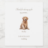 Gastgeschenk Hochzeit für Wasserfarben - Danke II Weinetikett (Einzelnes Label)