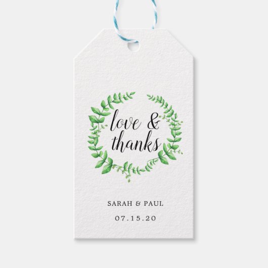 Gastgeschenk Hochzeit für Wasserfarben Geschenkanhänger (Vorderseite)