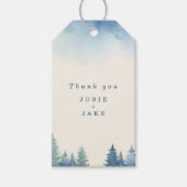 Gastgeschenk Hochzeit für weiche Winterkiefern Geschenkanhänger (Vorderseite)