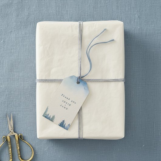 Gastgeschenk Hochzeit für weiche Winterkiefern Geschenkanhänger