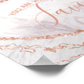 Gastgeschenk Hochzeit für Weißes und Rose Poster (Ecke)