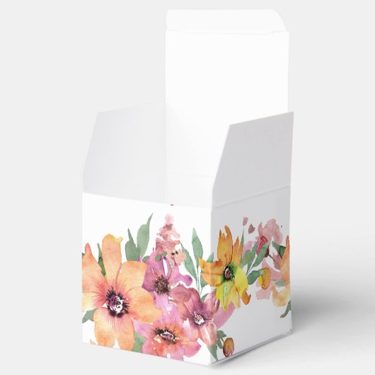 Gastgeschenk Hochzeit Gelb, Orange und Rosa Geschenkschachtel (Geöffnet)