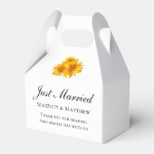 Gastgeschenk Hochzeit Gelbe Blume Nur verheiratet Geschenkschachtel (Rückseite)