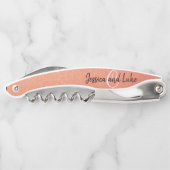 Gastgeschenk Hochzeit Geschenk Elegante Rose Gold  Kellnermesser (Rückseite)