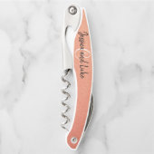 Gastgeschenk Hochzeit Geschenk Elegante Rose Gold  Kellnermesser (Vorderseite)