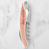 Gastgeschenk Hochzeit Geschenk Elegante Rose Gold  Kellnermesser (Rückseite)