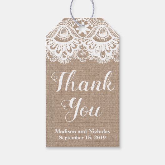 Gastgeschenk Hochzeit-Geschenktasten, rustikal Geschenkanhänger (Vorderseite)