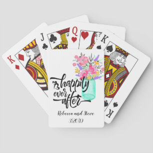 Gastgeschenk Hochzeit Gift Blume Mason Jar Spielkarten